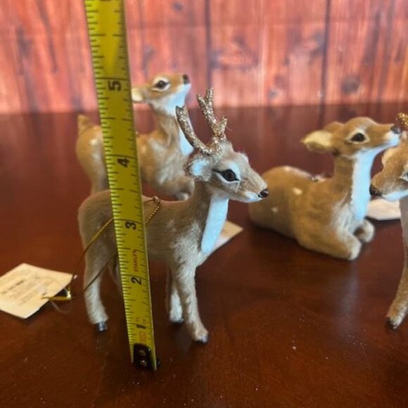 holiday reindeer family Deer ornament Set Of‎ 4 Woodland Animals stag Decor - Picture 9 of 9